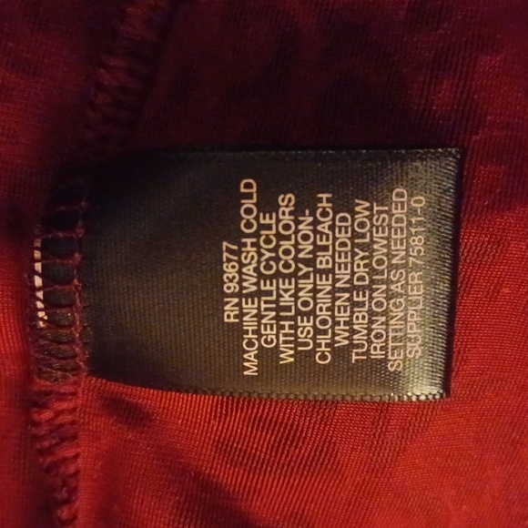 Liz Claiborne_Red Top (Sz L) Cowl neck-Semi Sheer_fully lined - Picture 8 of 8